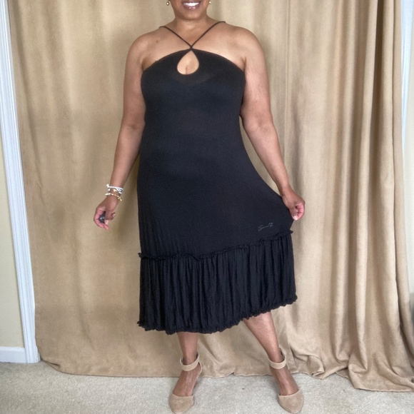 Lane Bryant Seven7 Dress Keyhole Neckline Size 14/16 Black - Picture 3 of 12